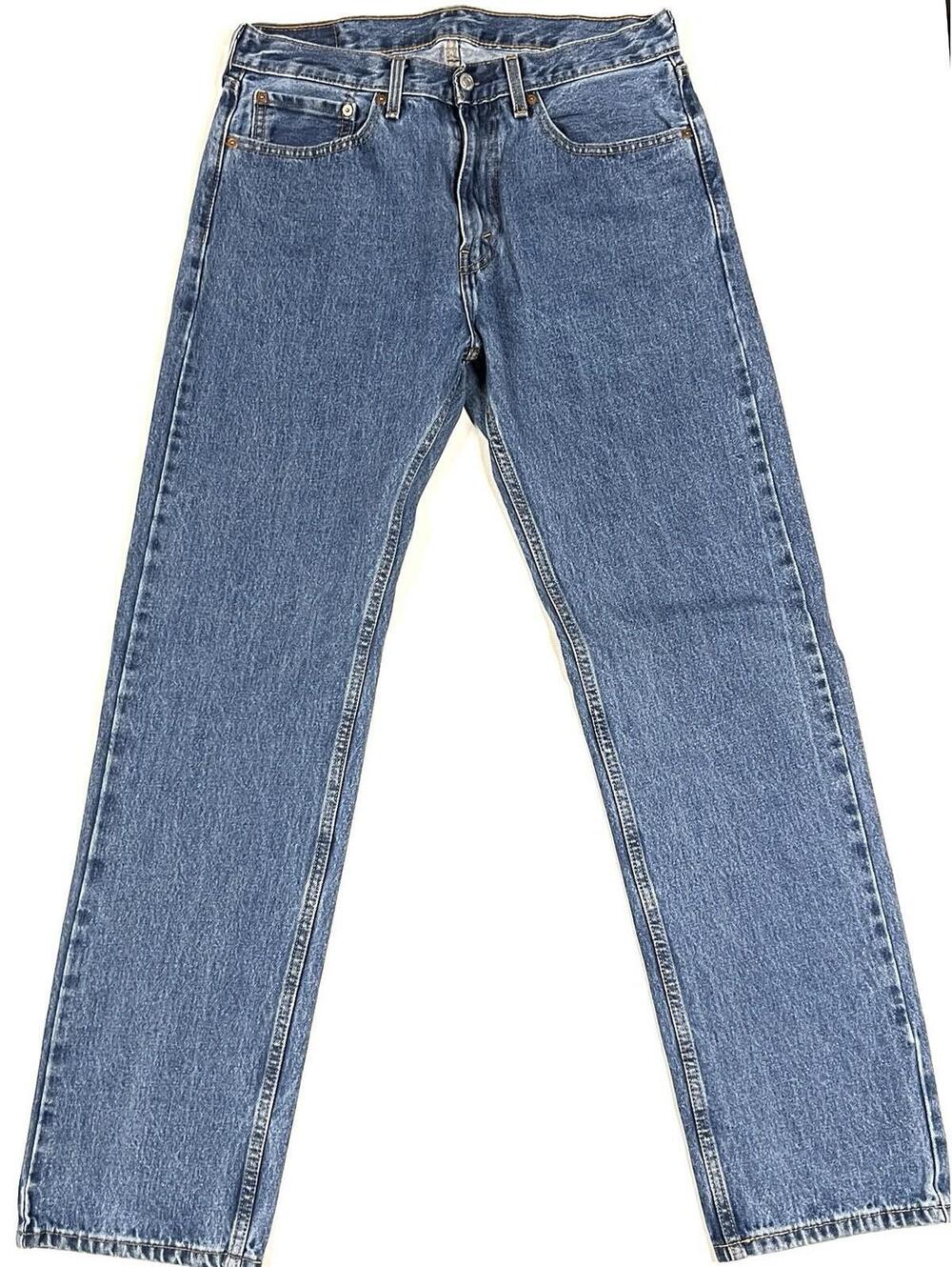 Lot of 2 Levi's 505 Regular Fit Blue Jeans Men’s Size 34 x 34 Denim Light Dark - Picture 3 of 12
